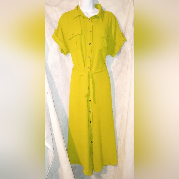 She + Sky Belted Shirt Dress - Picture 3 of 4